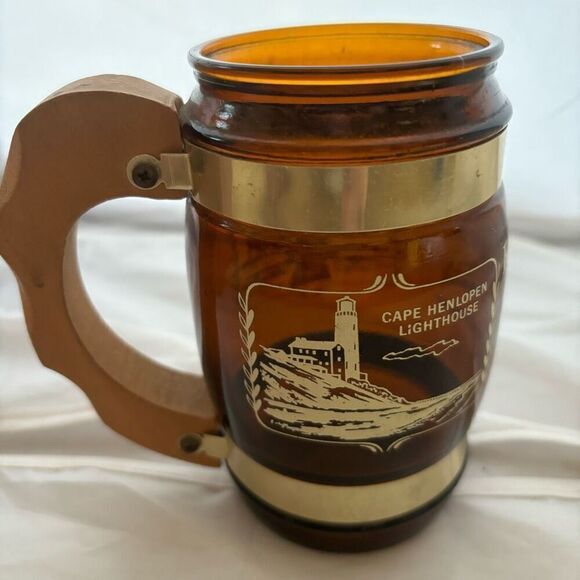 Rehoboth Beach Delaware Siesta Ware Brown Mug With Wood Handle - Picture 2 of 5